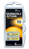 6 x Duracell Hörgerätebatterien Gr. 10 / GELB