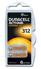 6 x Duracell Hearing Aid Batteries Size 312 / BROWN