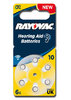 6 x Rayovac Acoustic Special Hearing Aid Batteries Size 10 / YELLOW