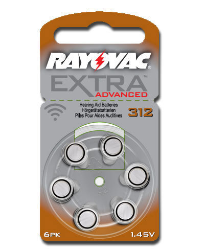 6 x Rayovac Extra Advanced Hörgerätebatterien Gr. 312 / BRAUN