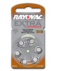 6 x  Rayovac Extra Advanced Hearing Aid Batteries Size 312 / BROWN