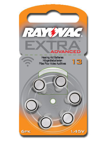 6 x  Rayovac Extra Advanced Hearing Aid Batteries Size 13 / ORANGE